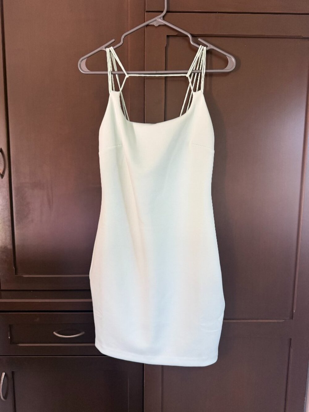 GUESS Mint Green Bodycon Mini Dress | Size Medium | Strappy Open Back